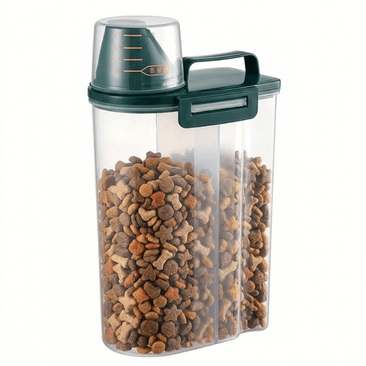 Airtight Pet Food Storage Organizer with Measuring Cup