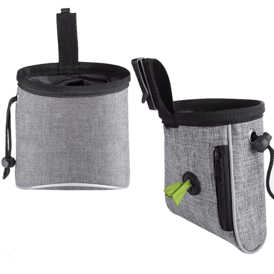 Dog Treat Training Pouch with Poop Bag Dispenser — Belt Clip