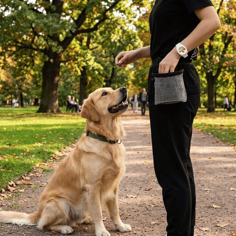 Dog Treat Training Pouch with Poop Bag Dispenser — Belt Clip