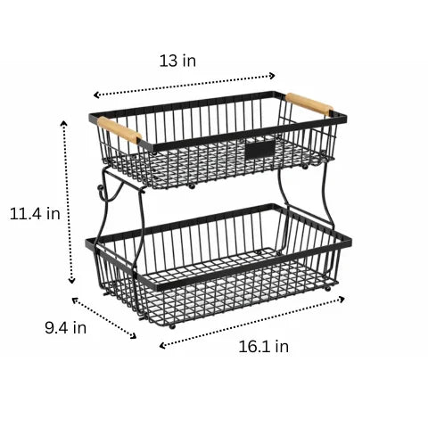 2-Tier Fruit Basket for Kitchen Counter