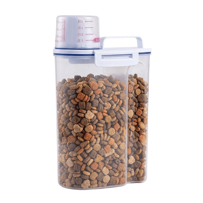 Airtight Pet Food Storage Organizer with Measuring Cup