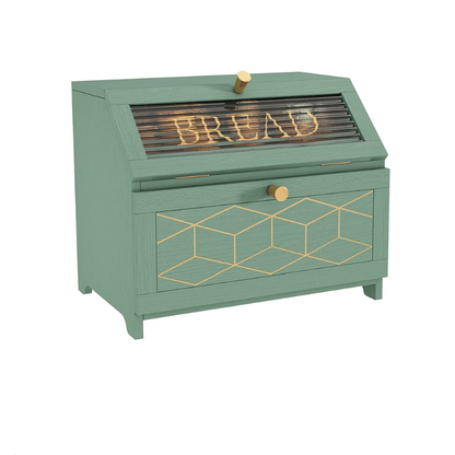 Wooden Bamboo Bread Box for Kitchen Counter, Large Capacity