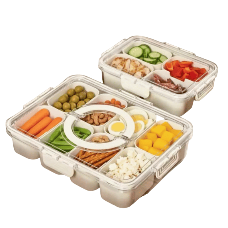 Fridge Food Storage Box with Compartments