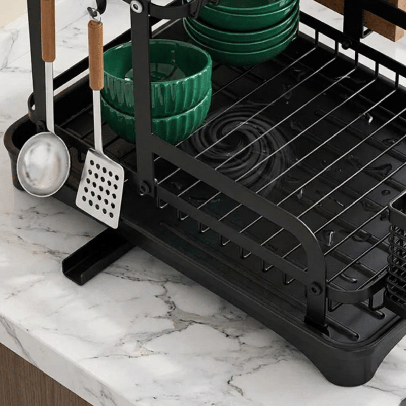 2-Tier Dish Drying Rack with Drainboard