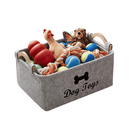 Dog Toy Storage Basket | Large Felt Bin Organizer