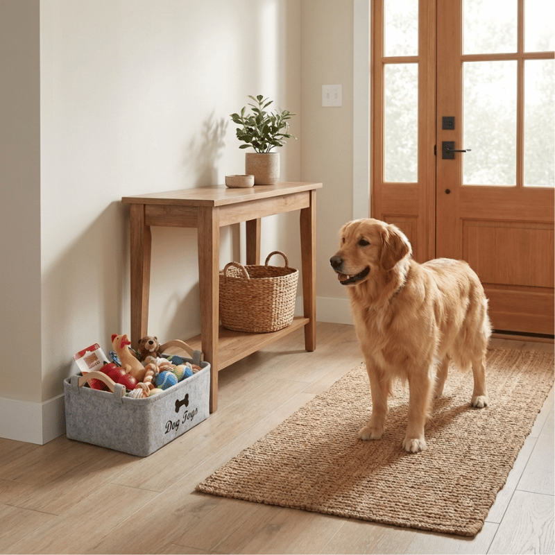 Dog Toy Storage Basket | Large Felt Bin Organizer