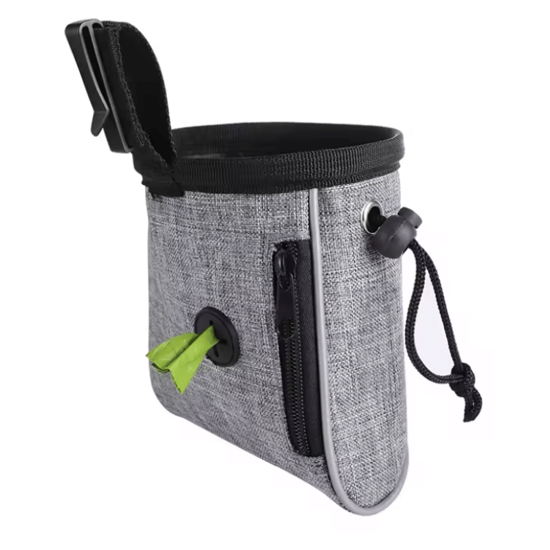 Dog Treat Training Pouch with Poop Bag Dispenser — Belt Clip