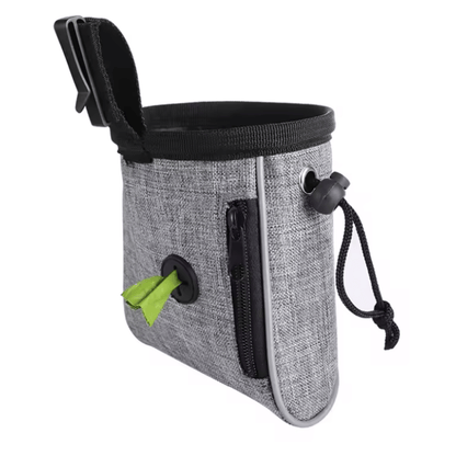 Dog Treat Training Pouch with Poop Bag Dispenser — Belt Clip