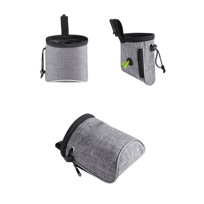 Dog Treat Training Pouch with Poop Bag Dispenser — Belt Clip