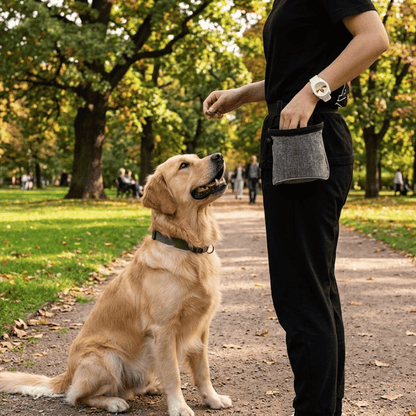 Dog Treat Training Pouch with Poop Bag Dispenser — Belt Clip