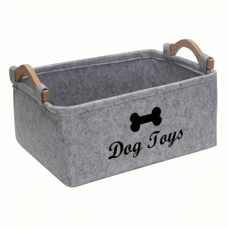 Dog Toy Storage Basket | Large Felt Bin Organizer