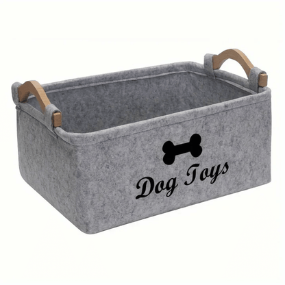 Dog Toy Storage Basket | Large Felt Bin Organizer