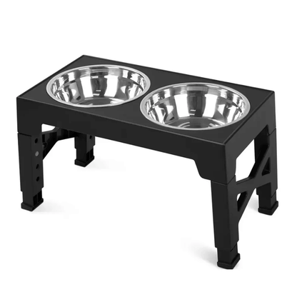 Elevated Dog Feeder — Adjustable Stand & Stainless Steel Bowls