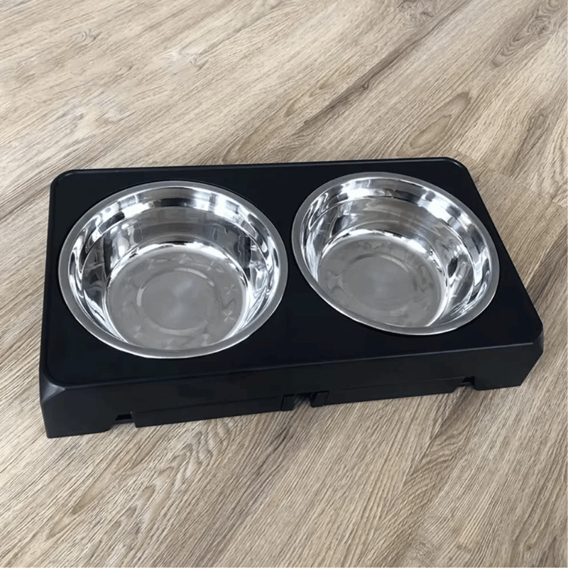 Elevated Dog Feeder — Adjustable Stand & Stainless Steel Bowls