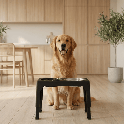 Elevated Dog Feeder — Adjustable Stand & Stainless Steel Bowls