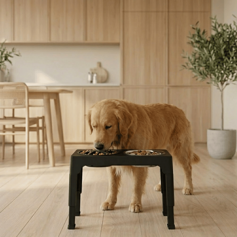 Elevated Dog Feeder — Adjustable Stand & Stainless Steel Bowls