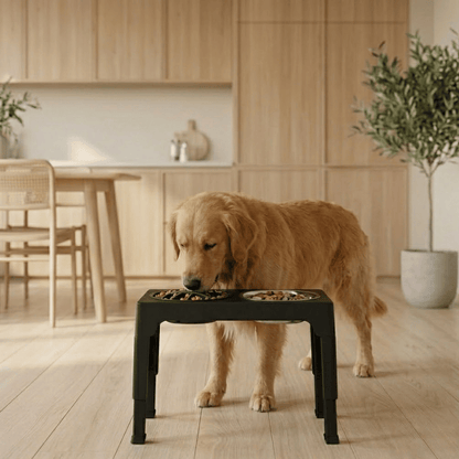 Elevated Dog Feeder — Adjustable Stand & Stainless Steel Bowls