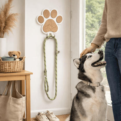 Paw Print Dog Leash Holder Wall Hook