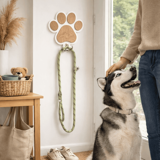 Paw Print Dog Leash Holder Wall Hook