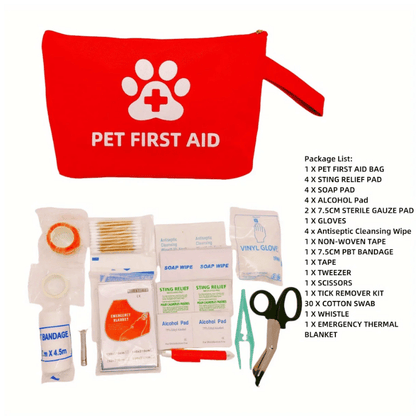 Pet First Aid Kit Organizer – 58pc Emergency Pouch