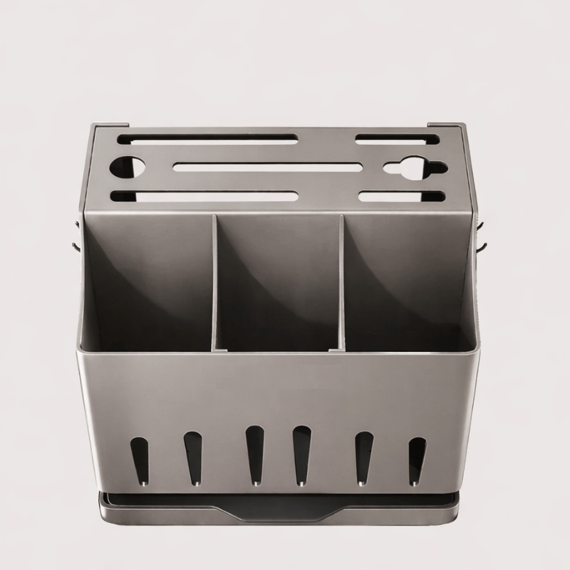 Stainless Steel Utensil Holder with Drain Tray